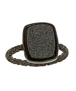 Dara Ettinger Nadia Stackable Black Druzy Ring