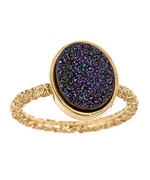 Dara Ettinger Nadia Stackable Purple Druzy Ring