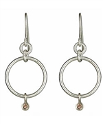 Pineapple Seed Champagne Diamond Charmed Earrings