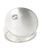 Pineapple Seed White Sapphire Disk Ring