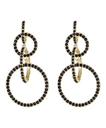 Blu Bijoux Crystal Circle Link Earrings
