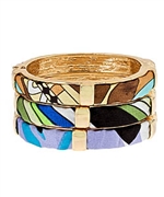 Blu Bijoux Covered Pattern Hinged Bangle