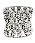 Blu Bijoux Silvertone Stretch Bracelet