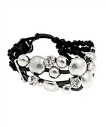 Blu Bijoux Matte Silvertone Multi-Strand Bracelet