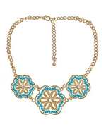 Blu Bijoux Triple-Floral Pendant Necklace
