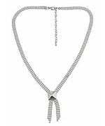 Blu Bijoux Silvertone Pyramid Pendant Necklace