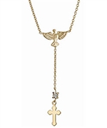 Cross and Dove Y-Necklace