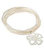 Bee Charming Silver Twelve Strand Flower Bangle