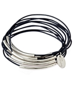 Bee Charming Navy Leather 10 Strand Bracelet