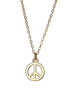 Jessica Elliot Gold Peace Sign Necklace
