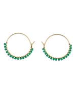 Wendy Mink Small Green Onyx Hoop Earrings