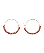 Wendy Mink Small Garnet Hoop Earrings