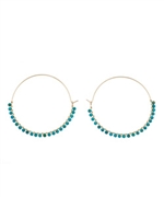 Wendy Mink Large Turquoise Hoop Earrings