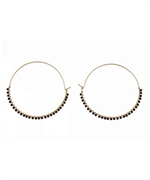 Wendy Mink Large Black Onyx Hoop Earrings
