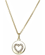 KC Designs Yellow Gold Diamond Heart Disc Necklace