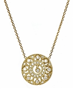 KC Designs Yellow Gold Diamond Filigree Necklace