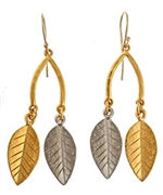 Evelyn Knight Gold and Silver Leaves Earrings