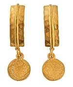 Evelyn Knight Hammered Gold Drop Earrings
