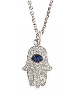 Brian Danielle Diamond Evil Eye Hamsa Necklace