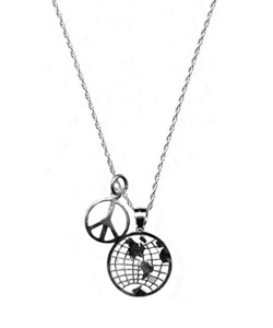 Maya Brenner Sterling Silver World Peace Necklace