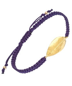 Meredith Hahn Annette Leaf Purple Macrame Bracelet