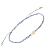 Meredith Hahn Lani Cubic Zirconia Solitaire Gray Macrame Bracelet