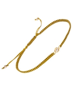 Meredith Hahn Lani Cubic Zirconia Solitaire Khaki Macrame Bracelet