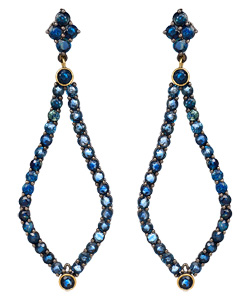 Meredith Marks Blue Sapphire Teardrop Brooks Earrings