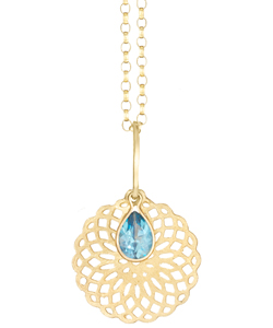 Lauren Sigman Pear-Shaped Mum and Gemstone Necklace