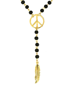 Ettika Peace Feather Rosary Chain