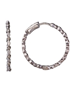 Textured Silver Hoop Earrings