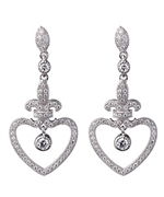 Fleur de Lis Heart Earrings