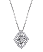 Lafonn Lotus Cutout Cluster Pendant Necklace