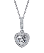 Lafonn Pave Framed Heart Pendant Necklace