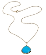 Privileged Turquoise Tear Drop Pendant Necklace