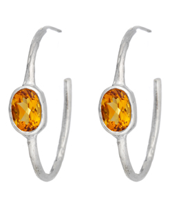 Lauren Sigman Citrine Rose Hoop Earrings