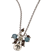 Satya Jewelry Labradorite and Smokey Topaz Ohm Necklace