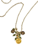 Satya Jewelry Topaz and Jade Lotus Necklace