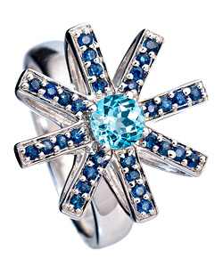 Simone Wang Blue 8 Point Star Ring