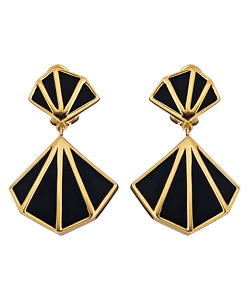 Simone Wang Black Onyx Double Shell Earrings