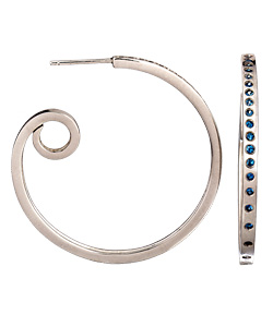 Simone Wang Blue Sapphire Hoop Earrings