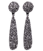 Kenneth Jay Lane Black Diamond Bat Drop Earrings