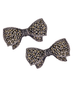 Tang & Song Marcasite Bow Earrings