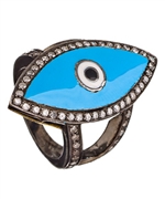 Divya Diamond Turquoise Evil Eye  Ring