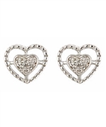 Vintage Heart Stud Earrings