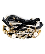 Ettika Rhinestone and Pearl Wrap-Around Bracelet
