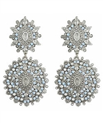 Yochi Crystal Clear Double Drop Earring