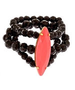 Yochi Hot Pink Diamond Beaded Bracelet