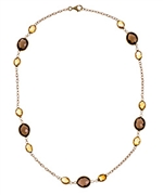 Zoe B. Smokey Topaz and Citrine Necklace