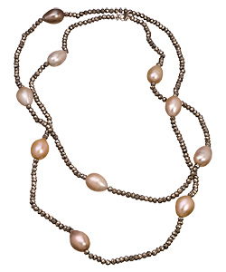 Zoe B. Sterling Silver Pyrite and Pearl Necklace